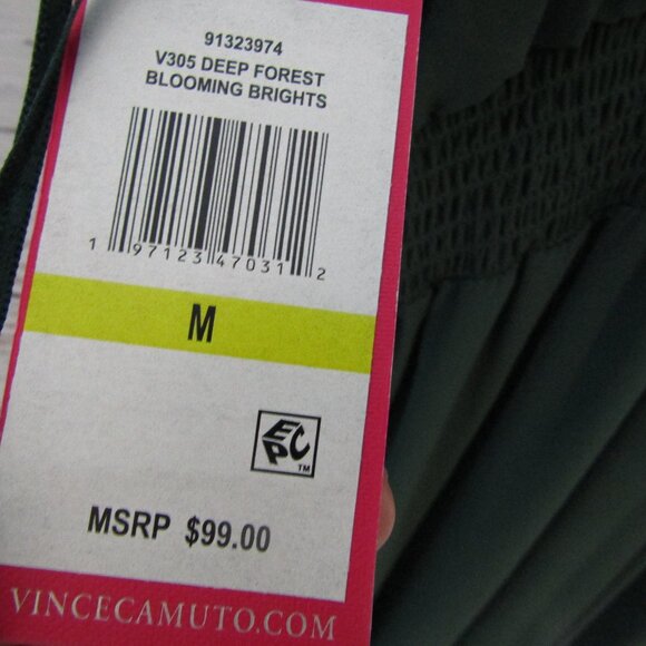 Vince Camuto Jumpsuit Womens Medium Green Sleeveless Wide Leg Blooming Brights - Picture 2 of 6